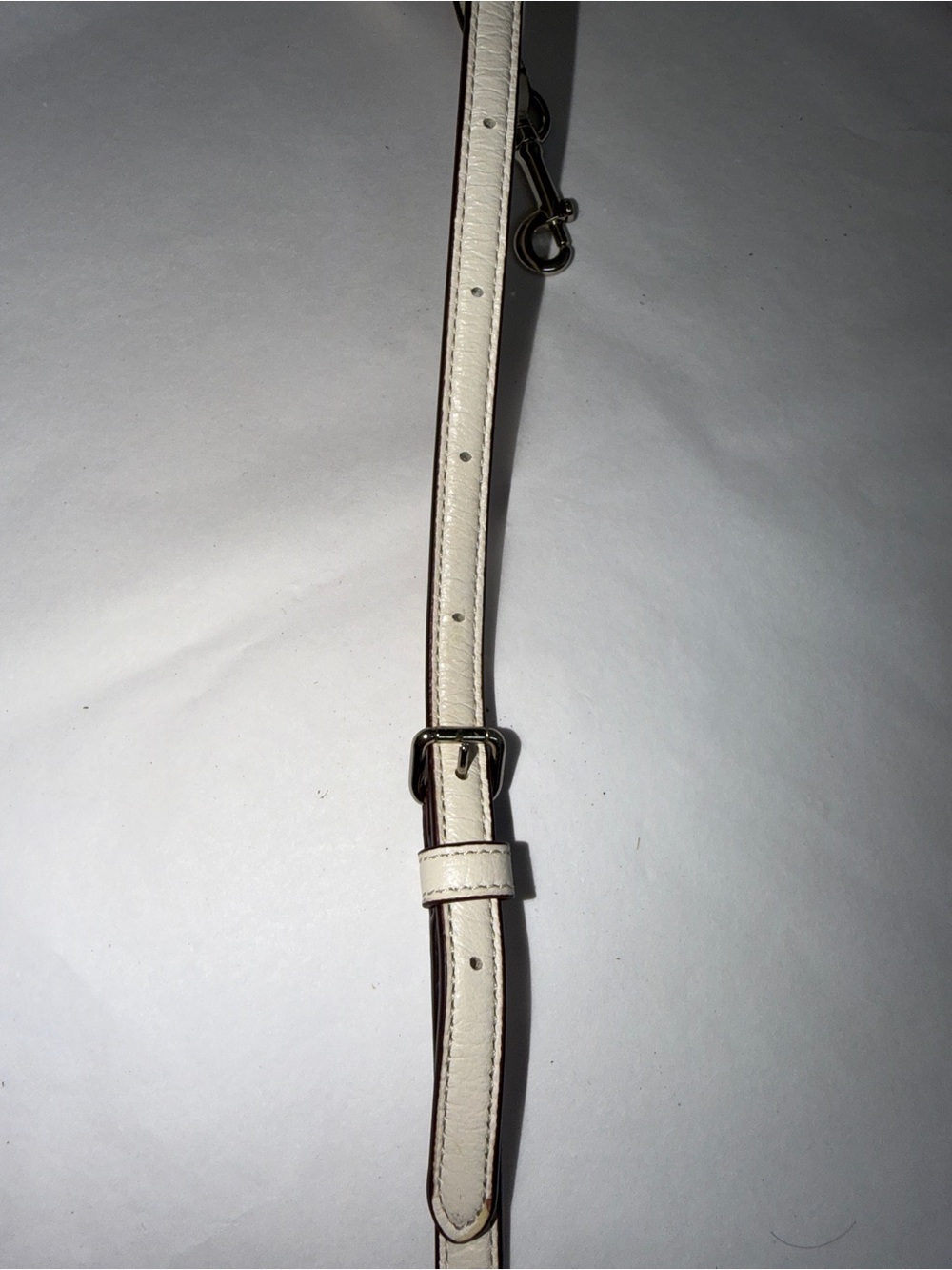 Coach off White /cream Leather adjustable replacement Strap Silver Hardware - Picture 5 of 9